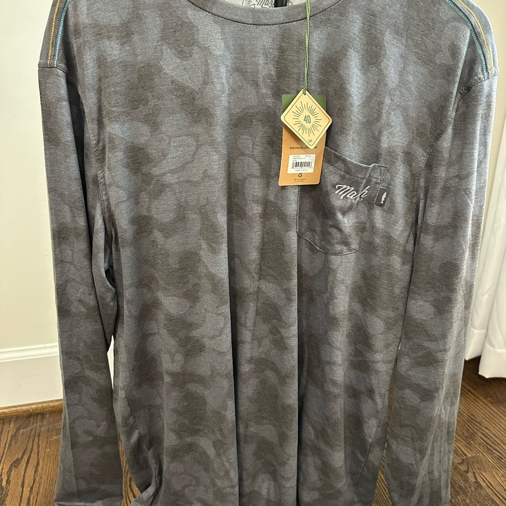 Men's Long Sleeve Gray Camouflage Shirt